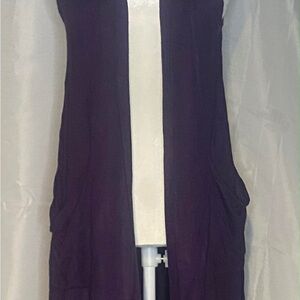 Emma's Closet Purple Open Front Sleeveless Cardigan Vest
